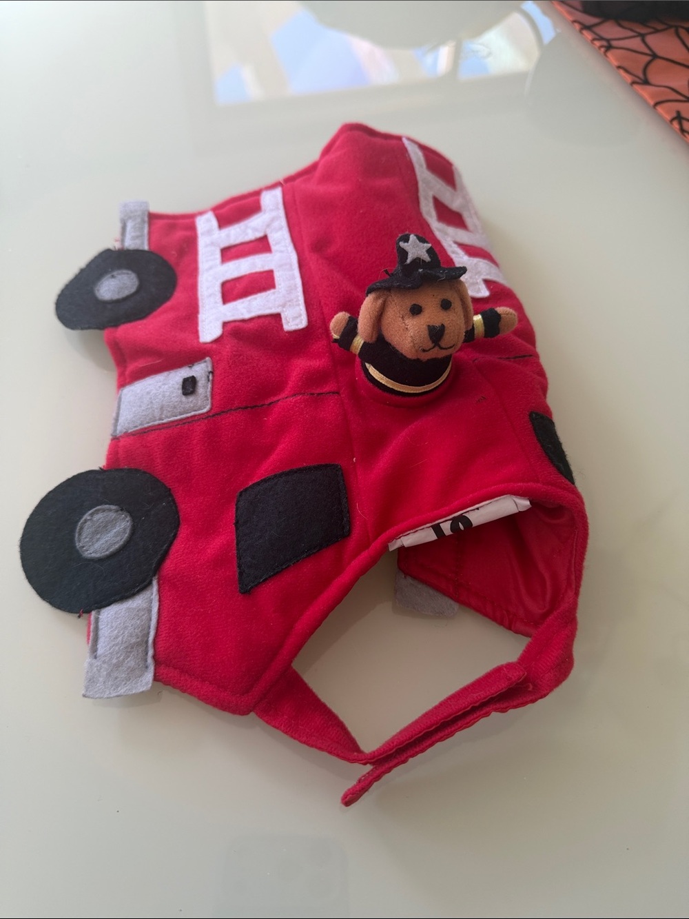 Small firetruck Dog costume